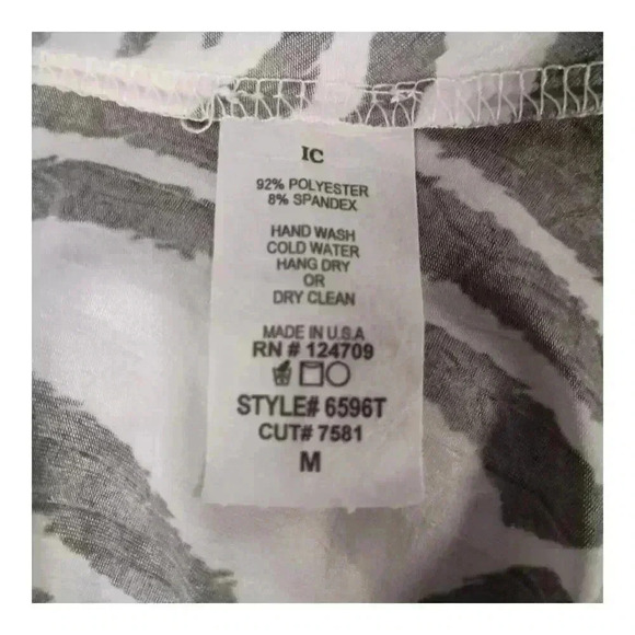 IC by Connie K Cold Shoulder Tunic Top Layered Brown White Women's Medium - Picture 5 of 5